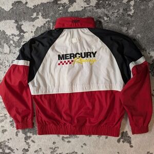 VTG Mercuy Racing Jacket W/Hood Red Black White Turning Point